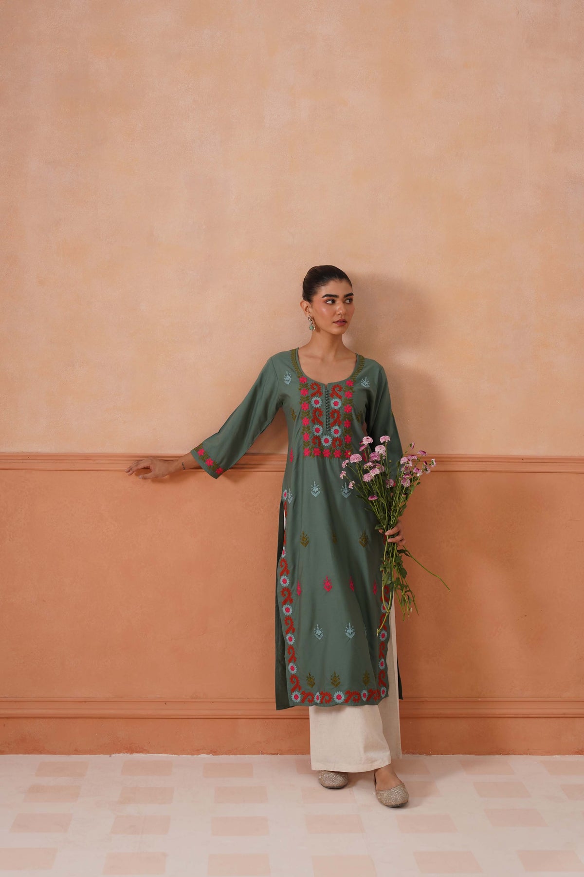 Ridhima Sage Green Long kurta