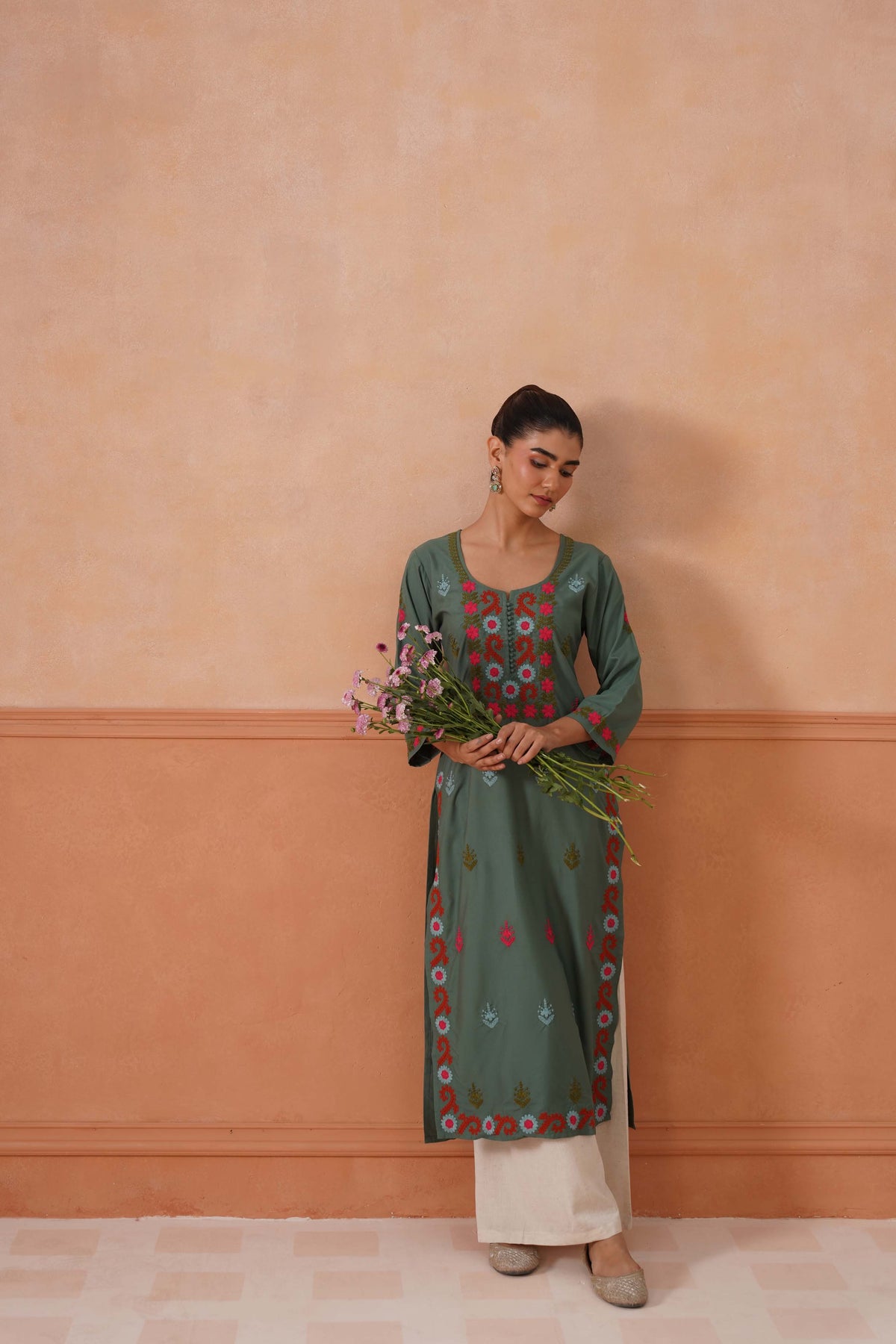 Ridhima Sage Green Long kurta