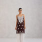 Kalindi Choco Brown Embroidered Sleeveless Straight Kurta