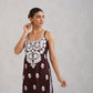 Kalindi Choco Brown Embroidered Sleeveless Straight Kurta