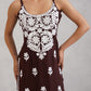 Kalindi Choco Brown Embroidered Sleeveless Straight Kurta
