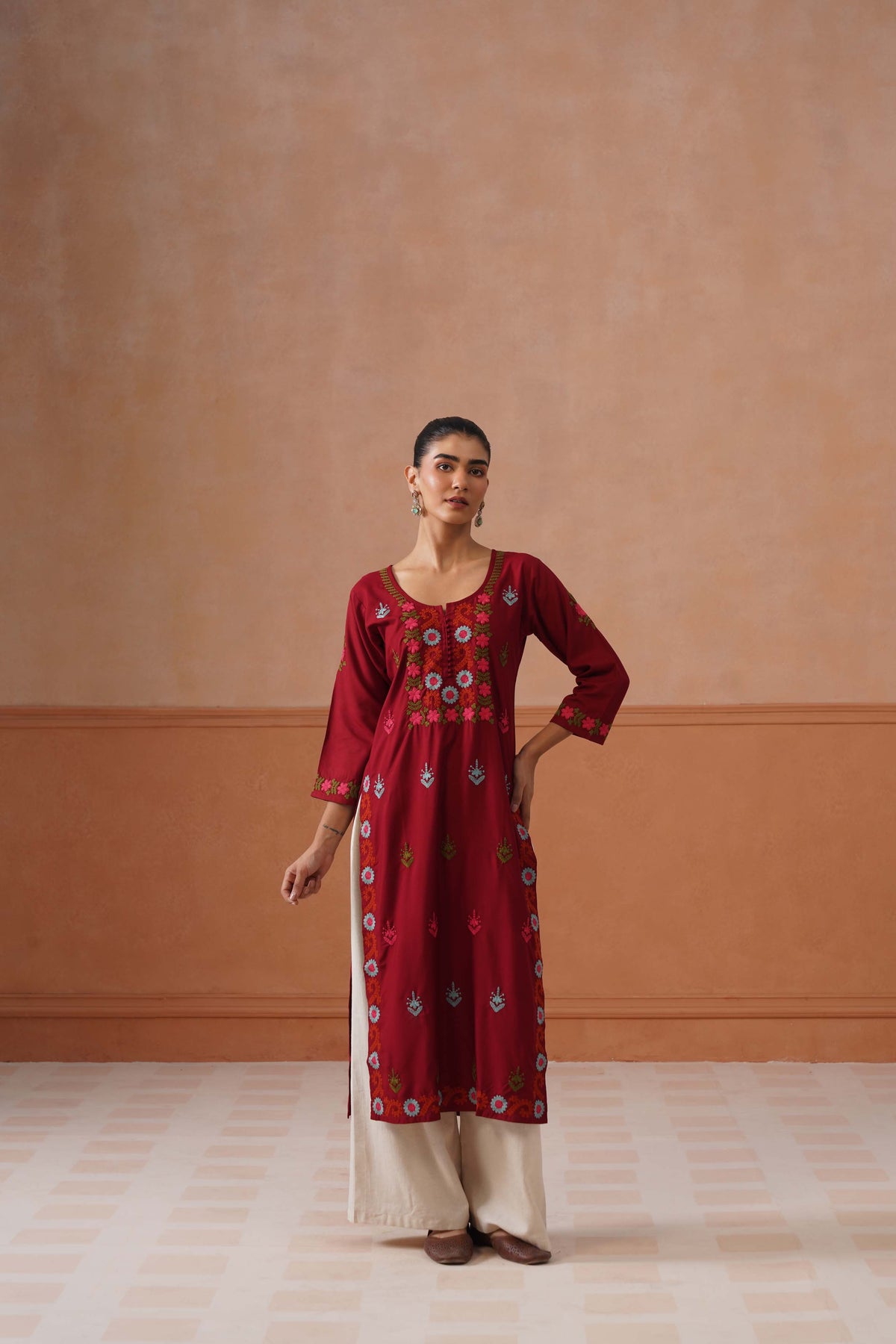 Ridhima Maroon Long kurta