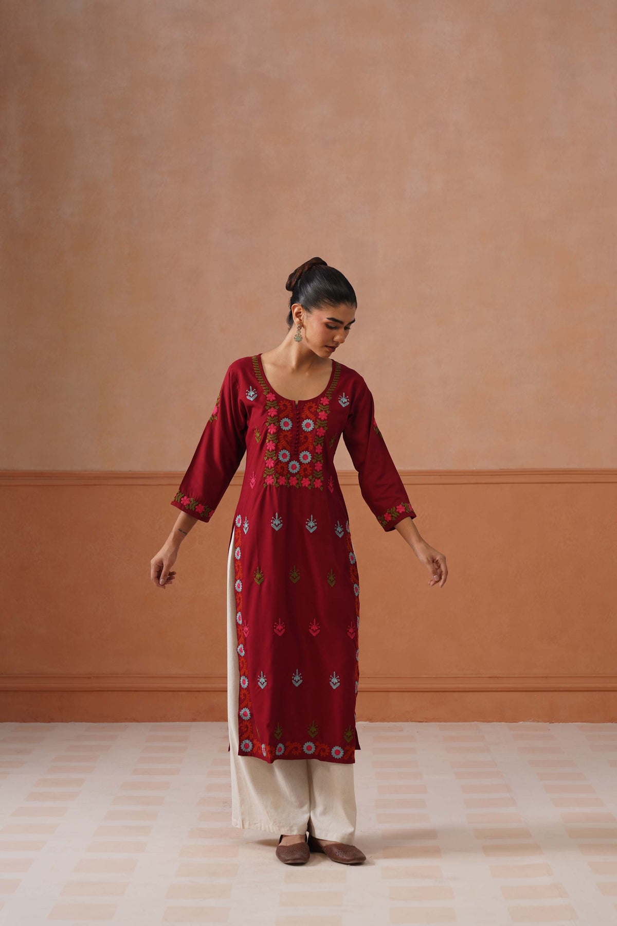 Ridhima Maroon Long kurta