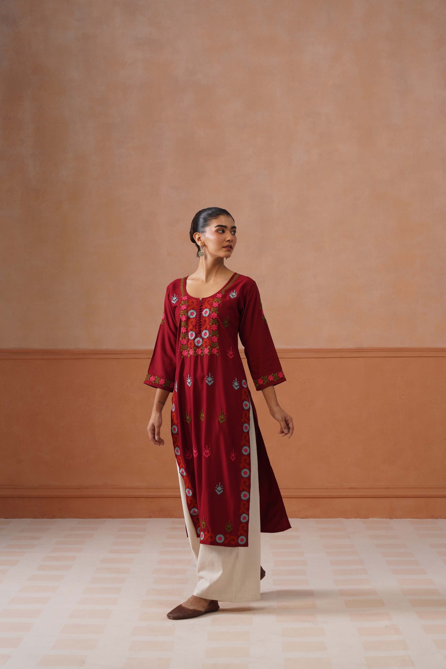 Ridhima Maroon Long kurta