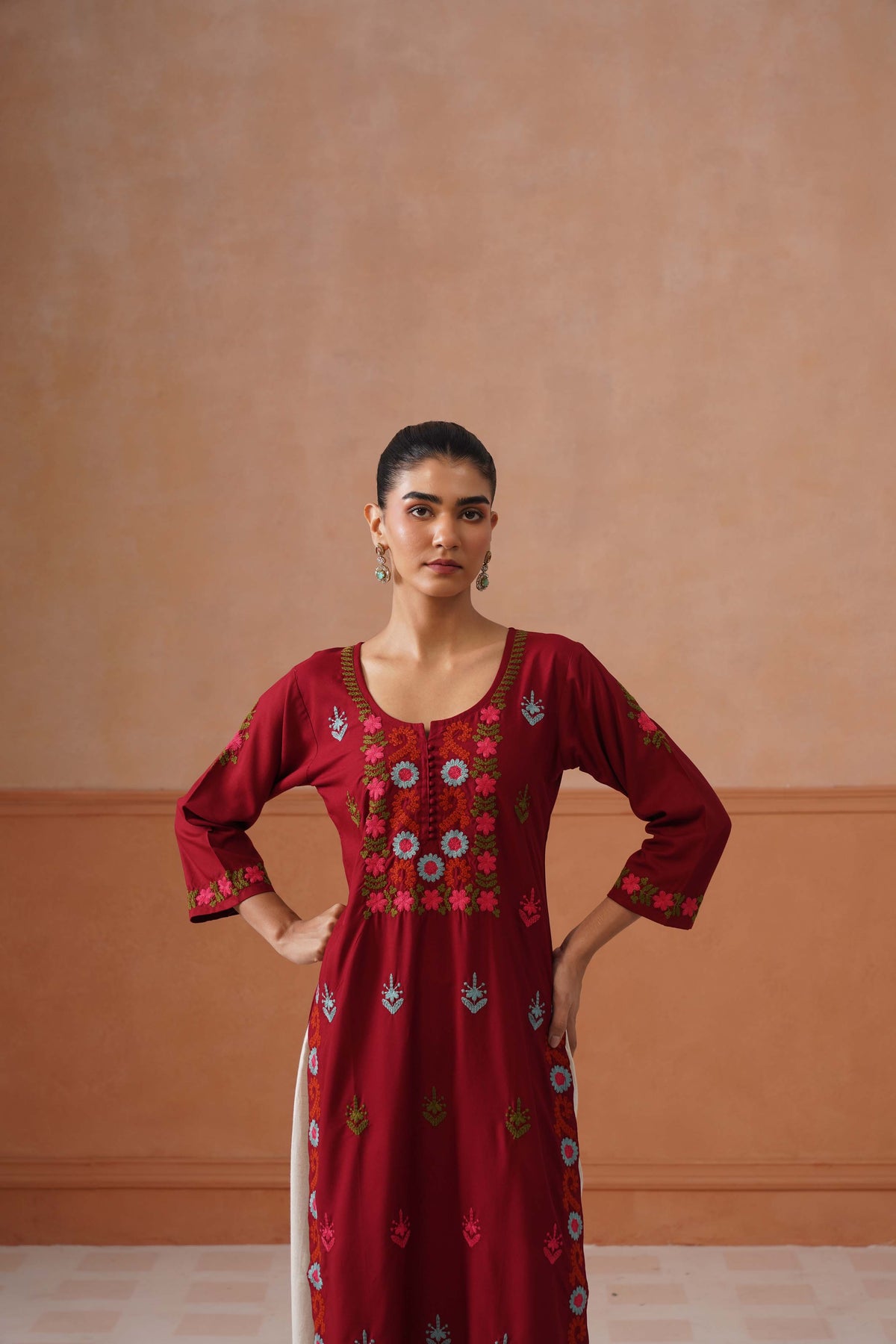 Ridhima Maroon Long kurta