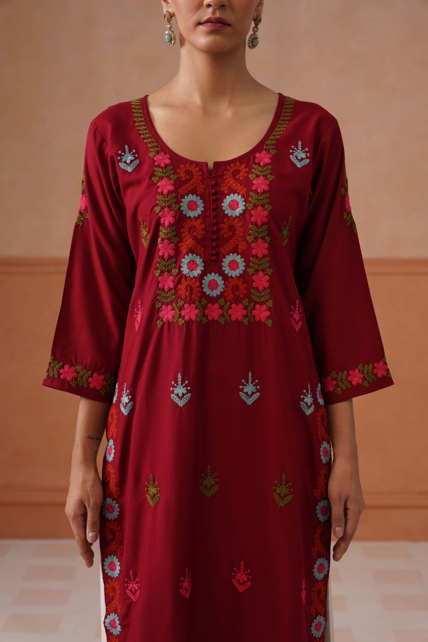 Ridhima Maroon Long kurta
