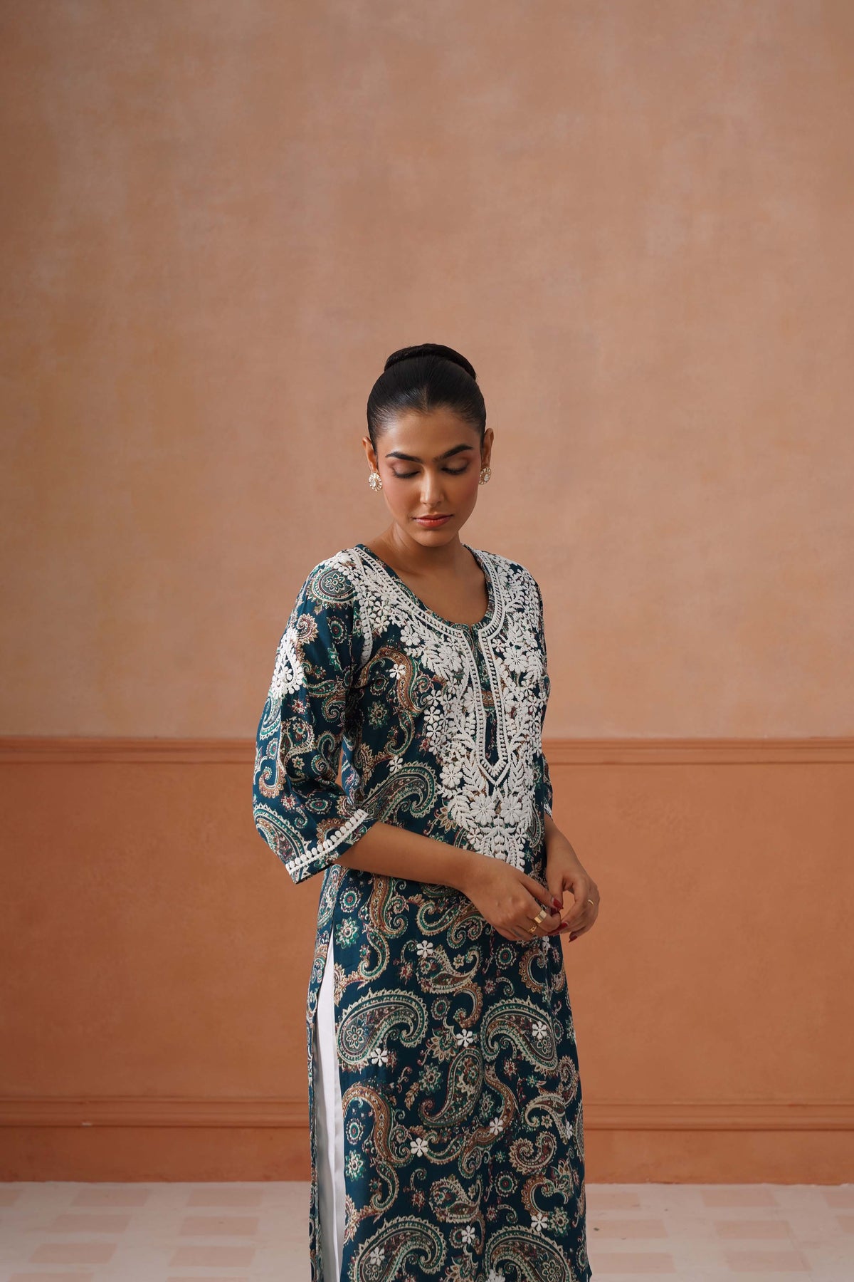 Reet Teal Green Long Kurta