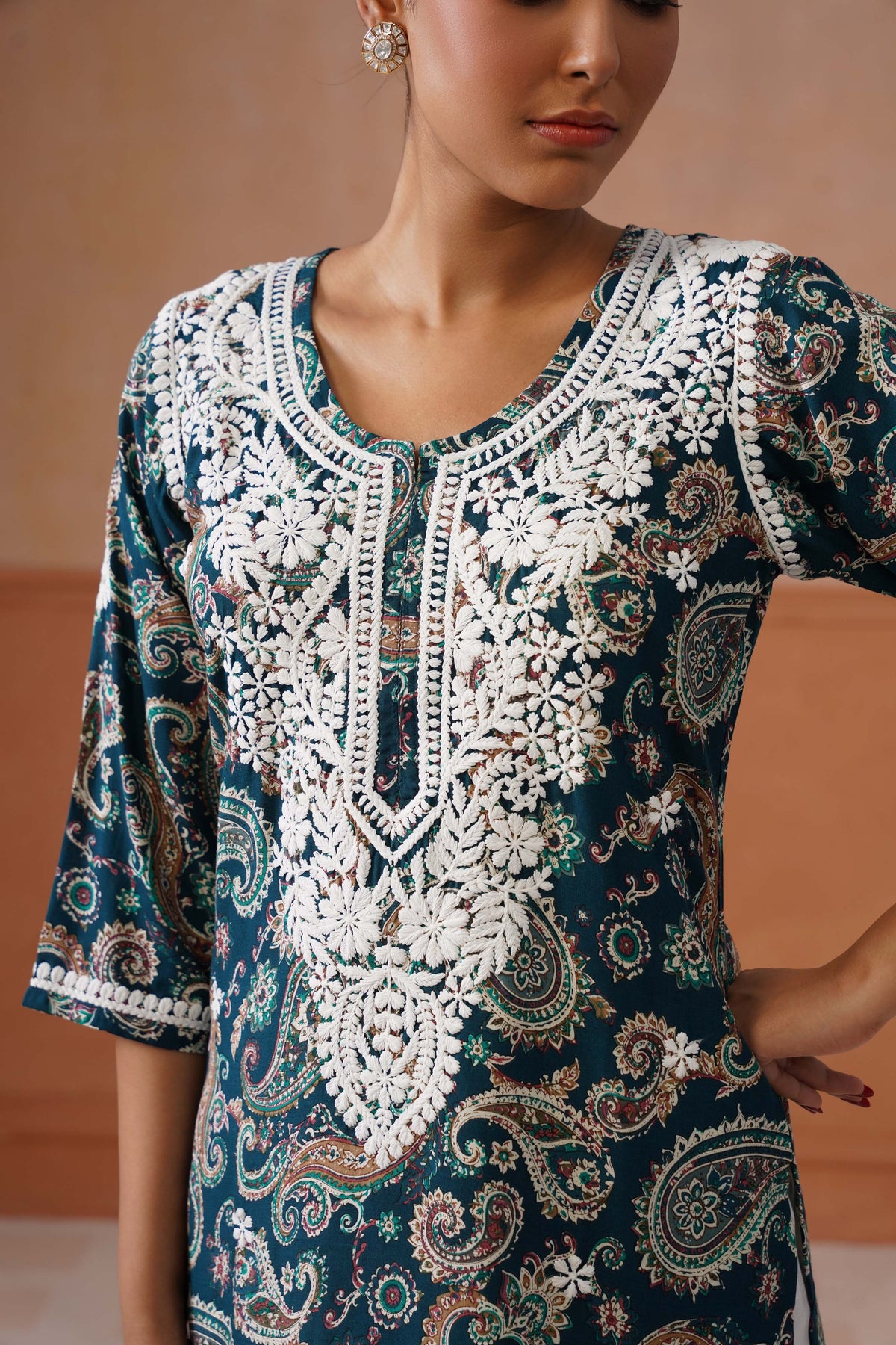 Reet Teal Green Long Kurta
