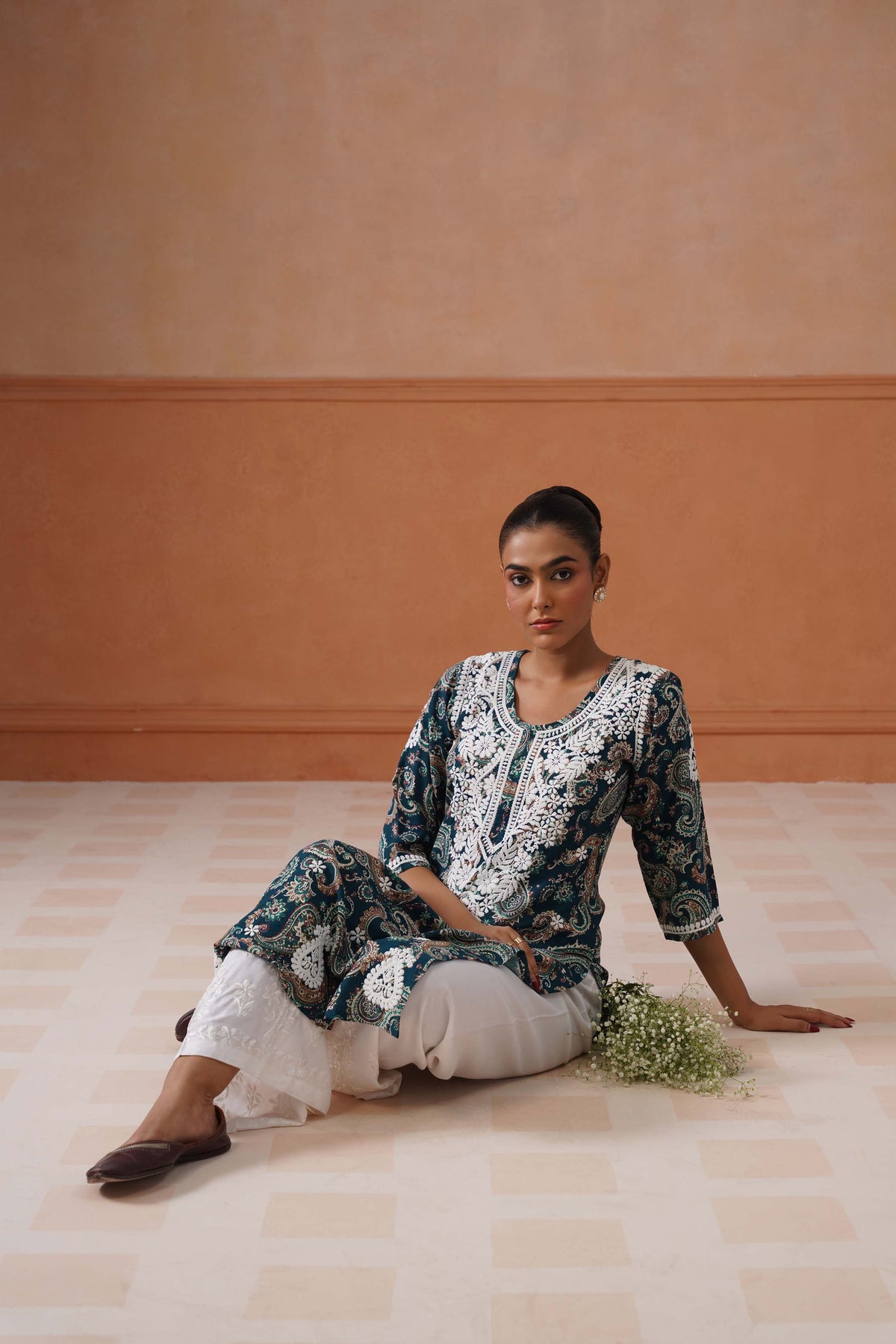 Reet Teal Green Long Kurta