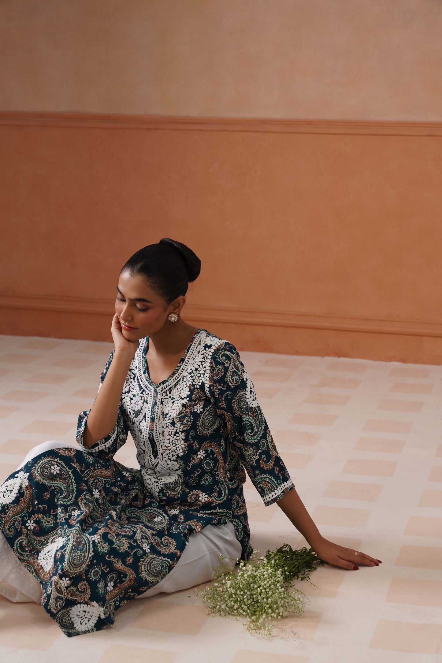 Reet Teal Green Long Kurta