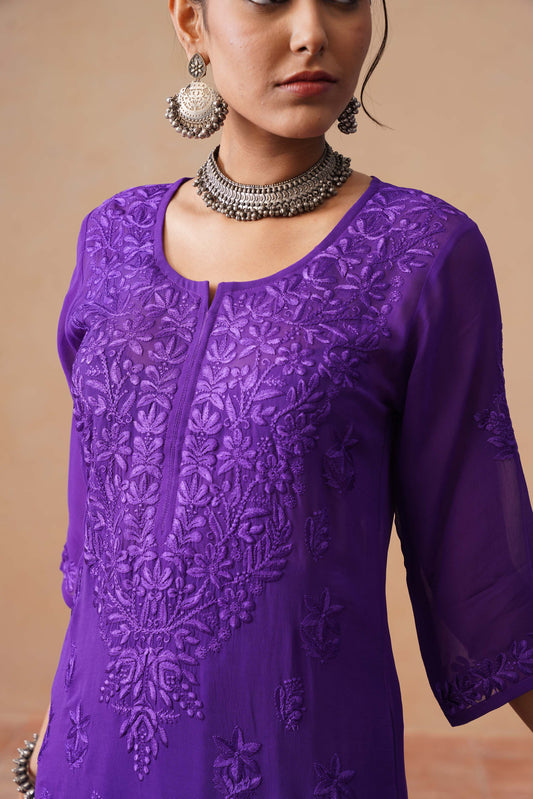 naaz Deep Purple Viscose 3 Piece Set