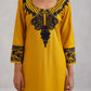 Hania Musturd Embroidered Straight Kurta with Palazzo Set