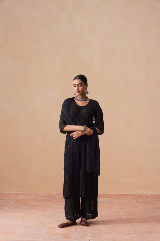 naaz Black Viscose 3 Piece Set