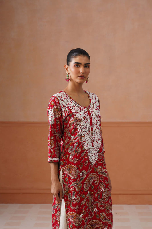 Reet Red Long Kurta