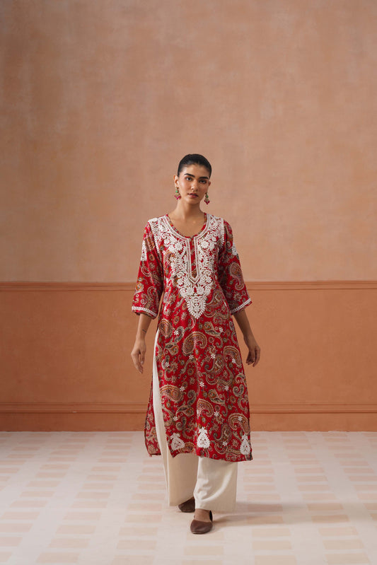 Reet Red Long Kurta