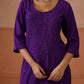 Gulistaan Purple 2 piece Rayon Kurta Plazzo set