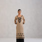 Dua Beige Embroidered Straight Long Kurta