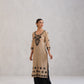 Dua Beige Embroidered Straight Long Kurta