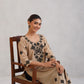 Dua Beige Embroidered Straight Long Kurta