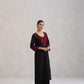 Hania Black Embroidered Straight Kurta with Palazzo Set