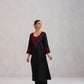 Hania Black Embroidered Straight Kurta with Palazzo Set