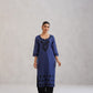 Dua Blue Embroidered Straight Long Kurta