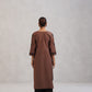 Dua Brown Embroidered Straight Long Kurta