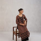 Dua Brown Embroidered Straight Long Kurta