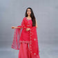 Halter Pink  neck short kurta with pants
