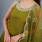 Halter Green neck short kurta with pants