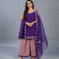 Halter Purple neck short kurta with pants
