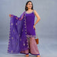 Halter Purple neck short kurta with pants