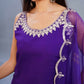 Halter Purple neck short kurta with pants