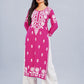 Inaya Pink Floral Embroidered Straight Kurta