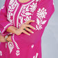 Inaya Pink Floral Embroidered Straight Kurta
