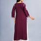 Inaya Maroon Floral Embroidered Straight Kurta