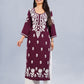 Inaya Maroon Floral Embroidered Straight Kurta