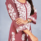 Nayra Maroon Floral Embroidered Kurta Set