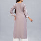 Dusty Dusty Mauve Floral Embroidered Kurta Set
