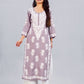 Dusty Dusty Mauve Floral Embroidered Kurta Set