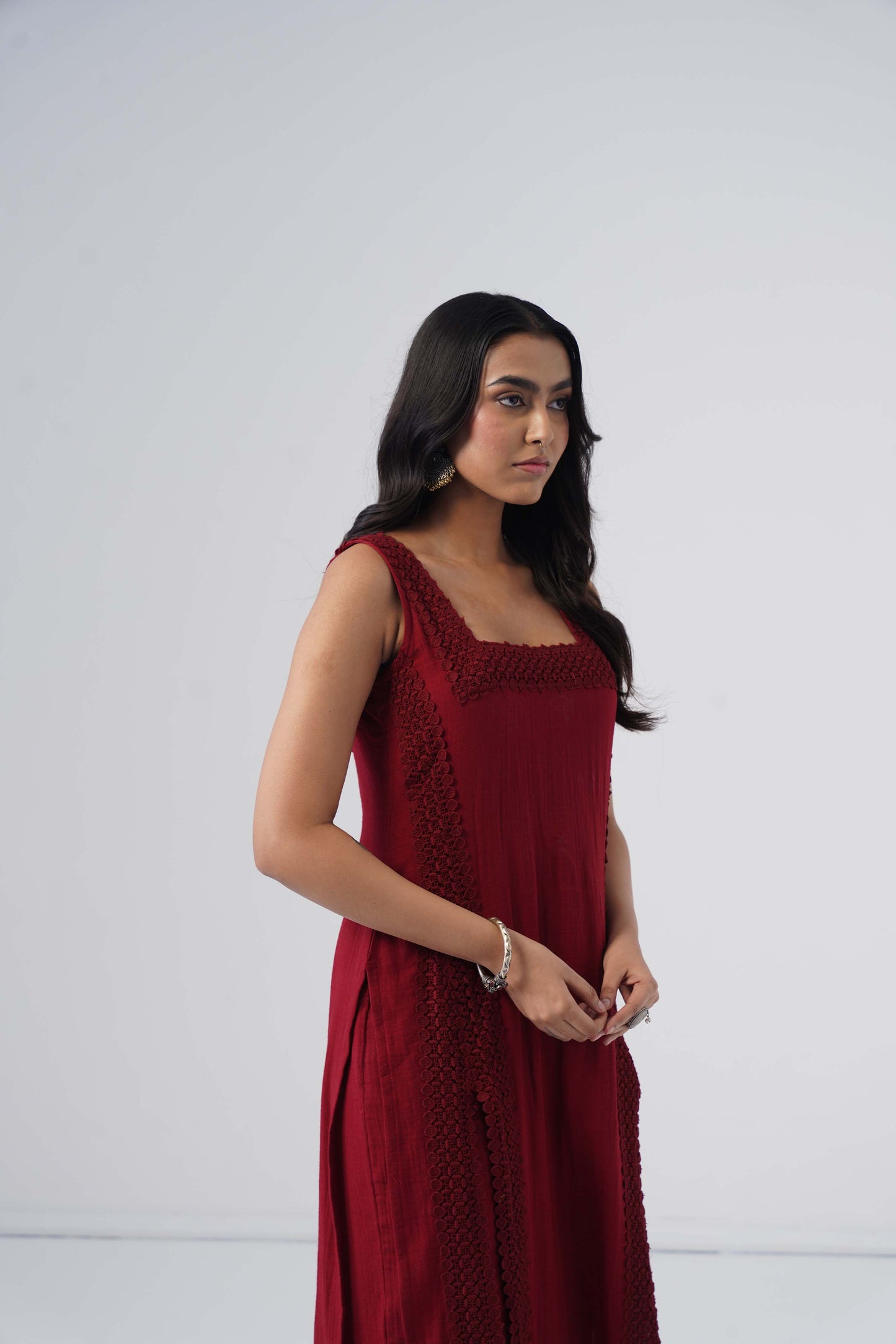 Zeeva Maroon 3 Piece Kurta Set