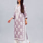 Dusty Dusty Mauve Floral Embroidered Kurta Set