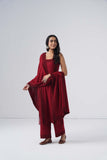 Zeeva Maroon 3 Piece Kurta Set