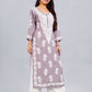 Dusty Dusty Mauve Floral Embroidered Kurta Set