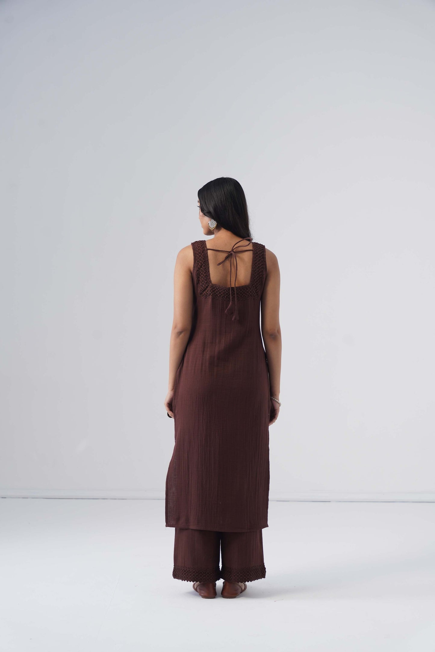 Zeeva Chocolate Brown 3 Piece Kurta Set