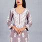 Dusty Dusty Mauve Floral Embroidered Kurta Set