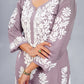 Dusty Dusty Mauve Floral Embroidered Kurta Set