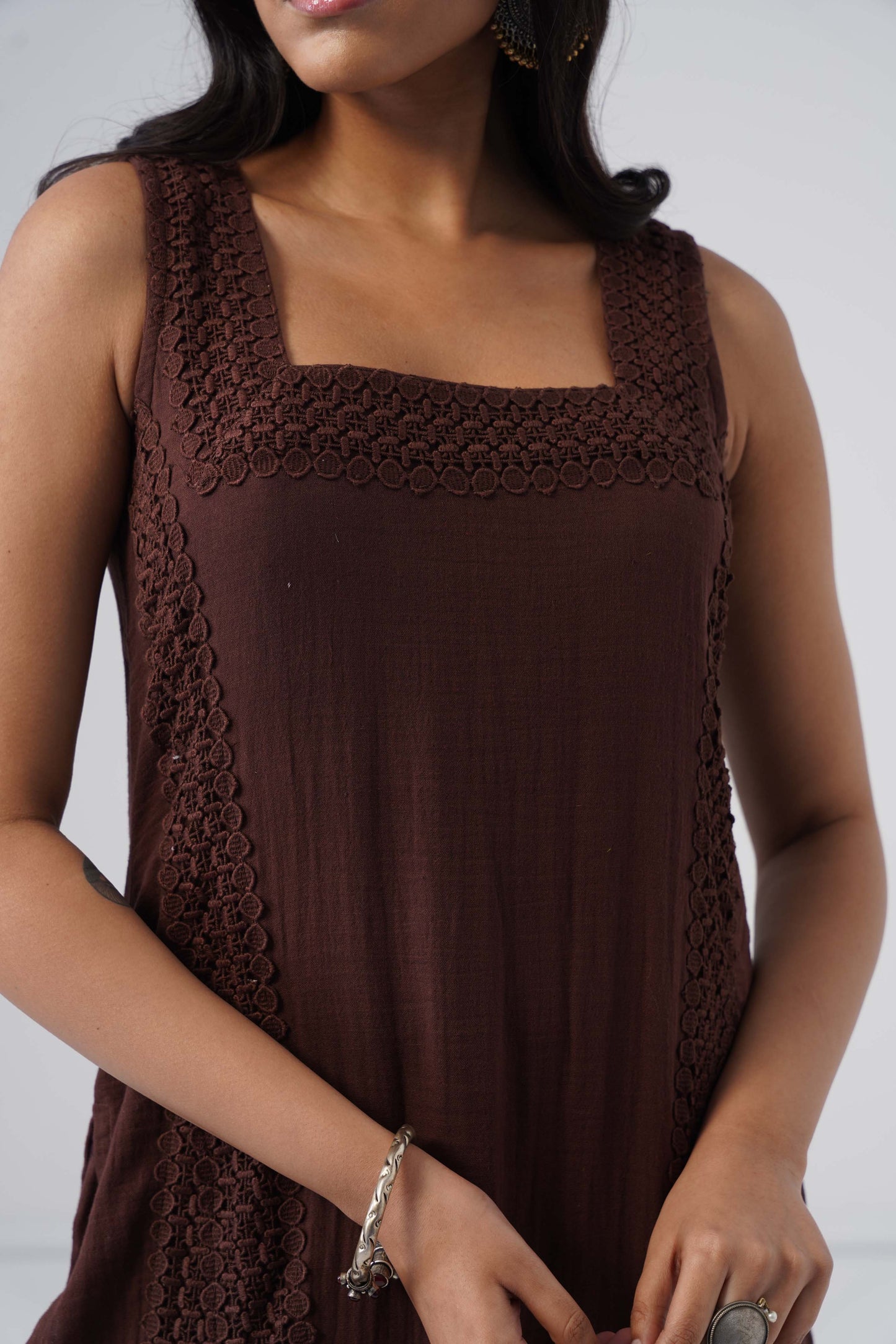 Zeeva Chocolate Brown 3 Piece Kurta Set