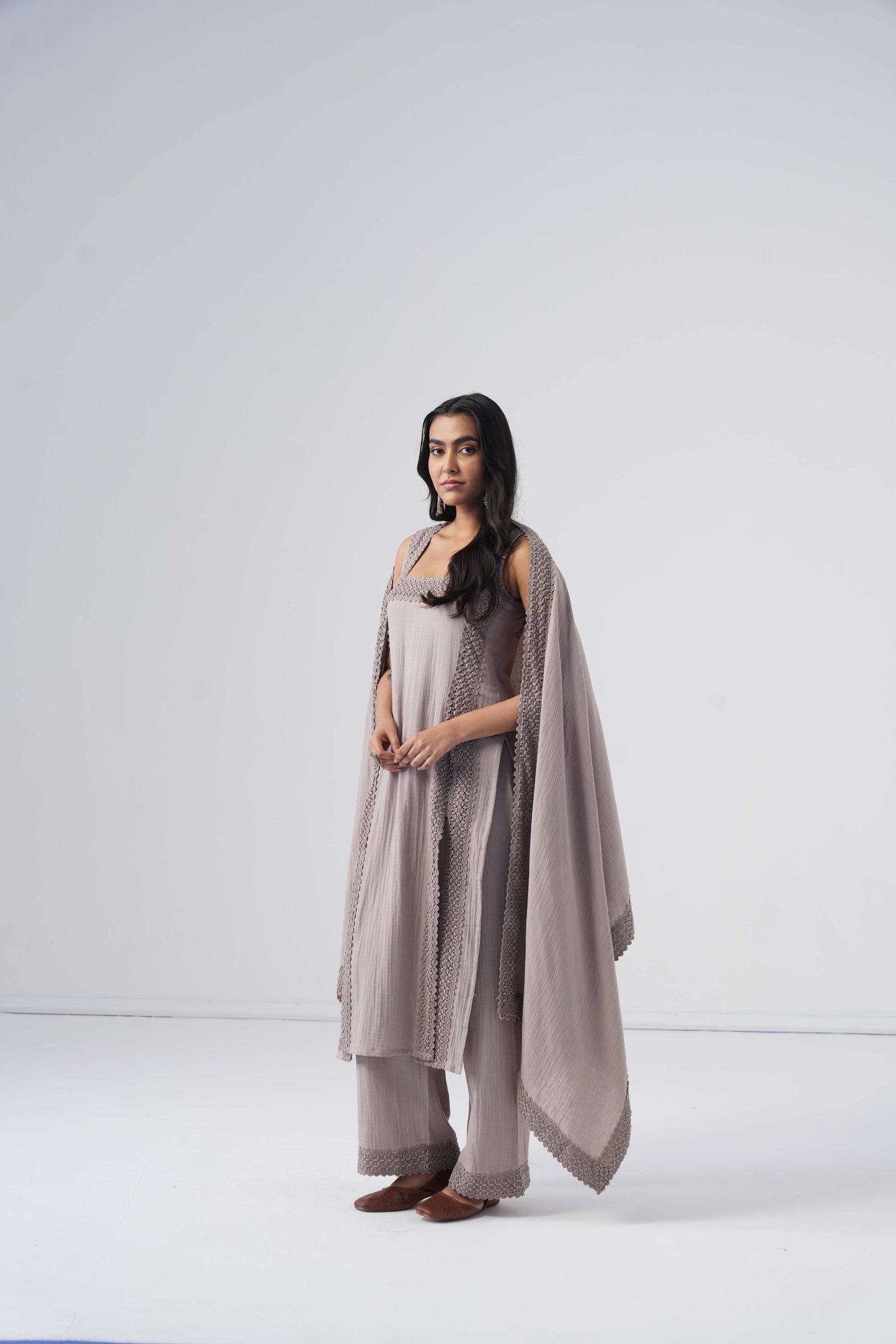 Zeeva Grey 3 Piece Kurta Set