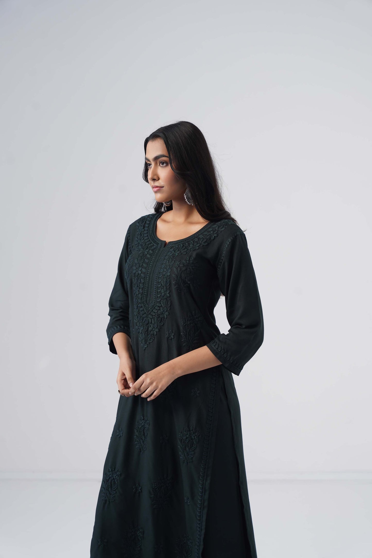 Maahi black Rayon Kurta Pant set